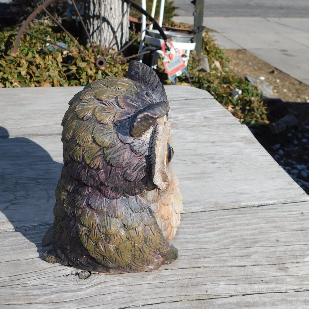 OWL 10 IN FIGURINE WOODSY RUSTIC DECOR * - Picture 7 of 10